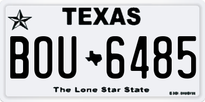 TX license plate BOU6485
