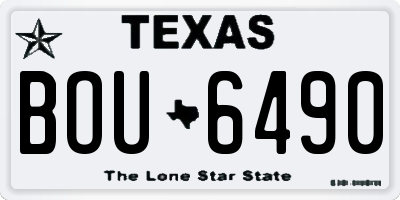TX license plate BOU6490