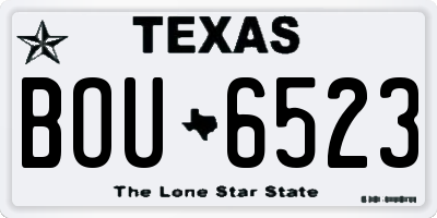 TX license plate BOU6523