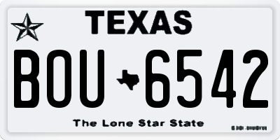 TX license plate BOU6542