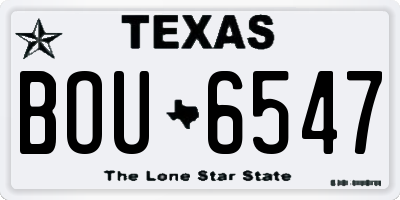 TX license plate BOU6547