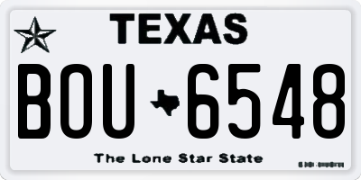 TX license plate BOU6548