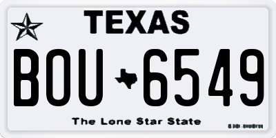TX license plate BOU6549