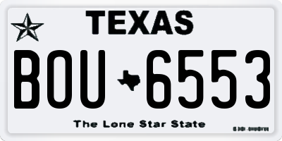 TX license plate BOU6553