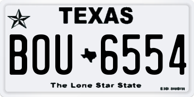 TX license plate BOU6554