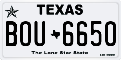 TX license plate BOU6650
