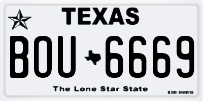 TX license plate BOU6669