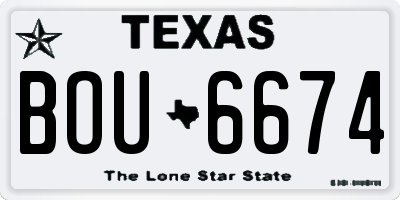 TX license plate BOU6674
