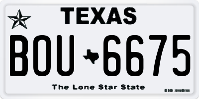 TX license plate BOU6675