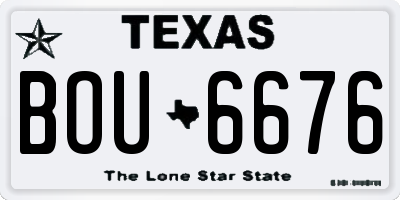 TX license plate BOU6676