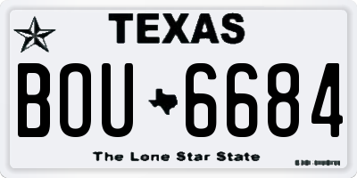 TX license plate BOU6684