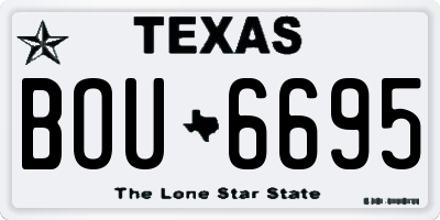 TX license plate BOU6695