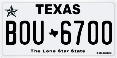 TX license plate BOU6700
