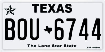 TX license plate BOU6744