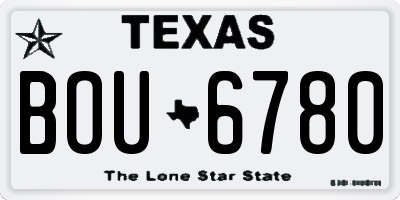 TX license plate BOU6780