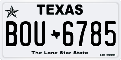 TX license plate BOU6785