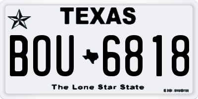 TX license plate BOU6818