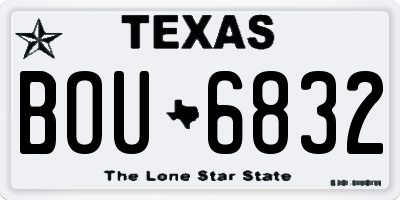 TX license plate BOU6832