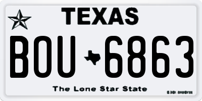 TX license plate BOU6863