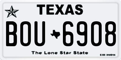 TX license plate BOU6908