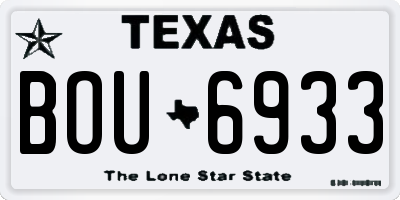 TX license plate BOU6933
