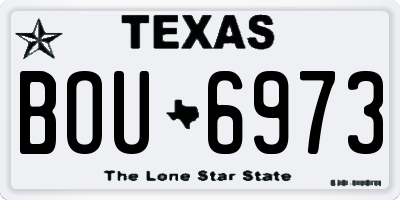 TX license plate BOU6973
