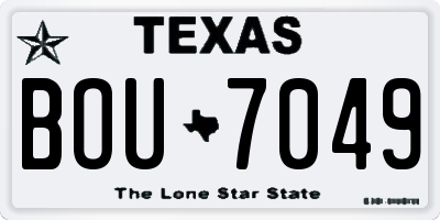 TX license plate BOU7049