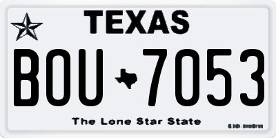 TX license plate BOU7053