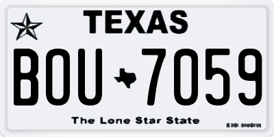 TX license plate BOU7059