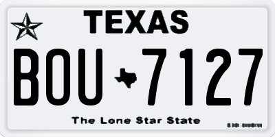 TX license plate BOU7127
