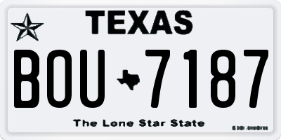 TX license plate BOU7187