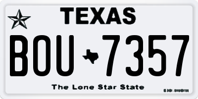TX license plate BOU7357