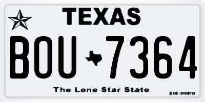TX license plate BOU7364