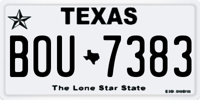 TX license plate BOU7383