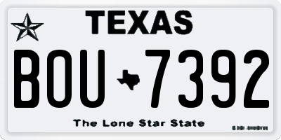 TX license plate BOU7392