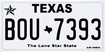 TX license plate BOU7393
