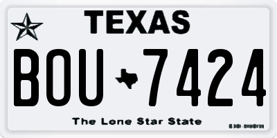 TX license plate BOU7424