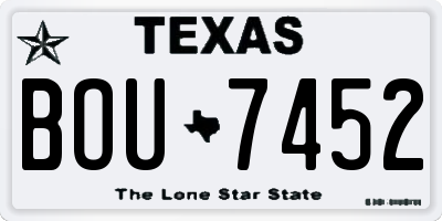 TX license plate BOU7452
