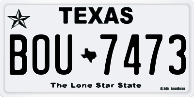 TX license plate BOU7473