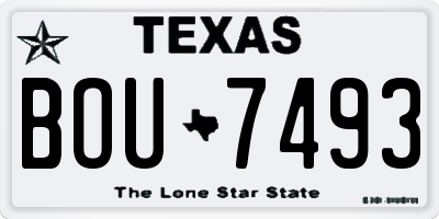 TX license plate BOU7493