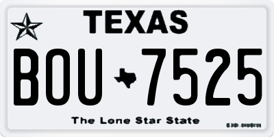 TX license plate BOU7525