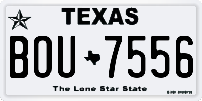 TX license plate BOU7556