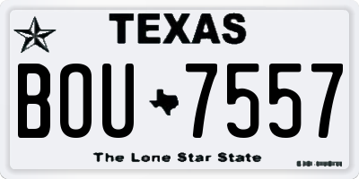 TX license plate BOU7557
