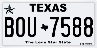 TX license plate BOU7588