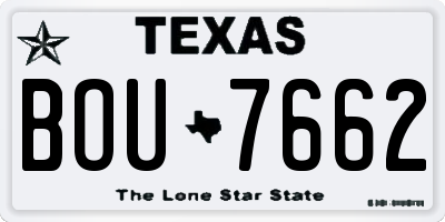 TX license plate BOU7662