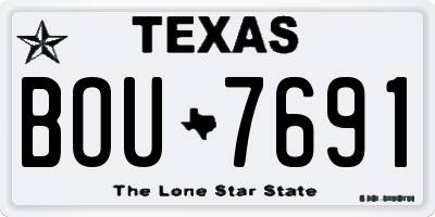 TX license plate BOU7691