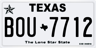 TX license plate BOU7712