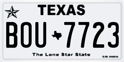 TX license plate BOU7723