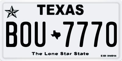TX license plate BOU7770