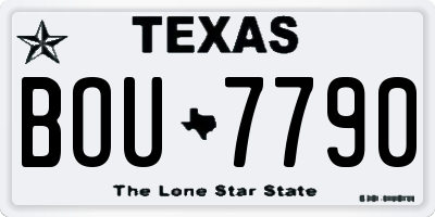 TX license plate BOU7790